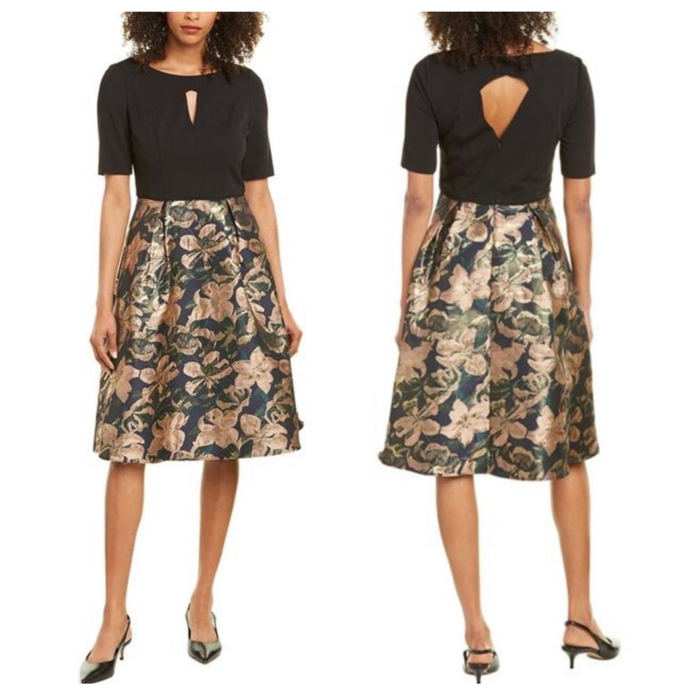 Adrianna Papell Jacquard A-line Dress